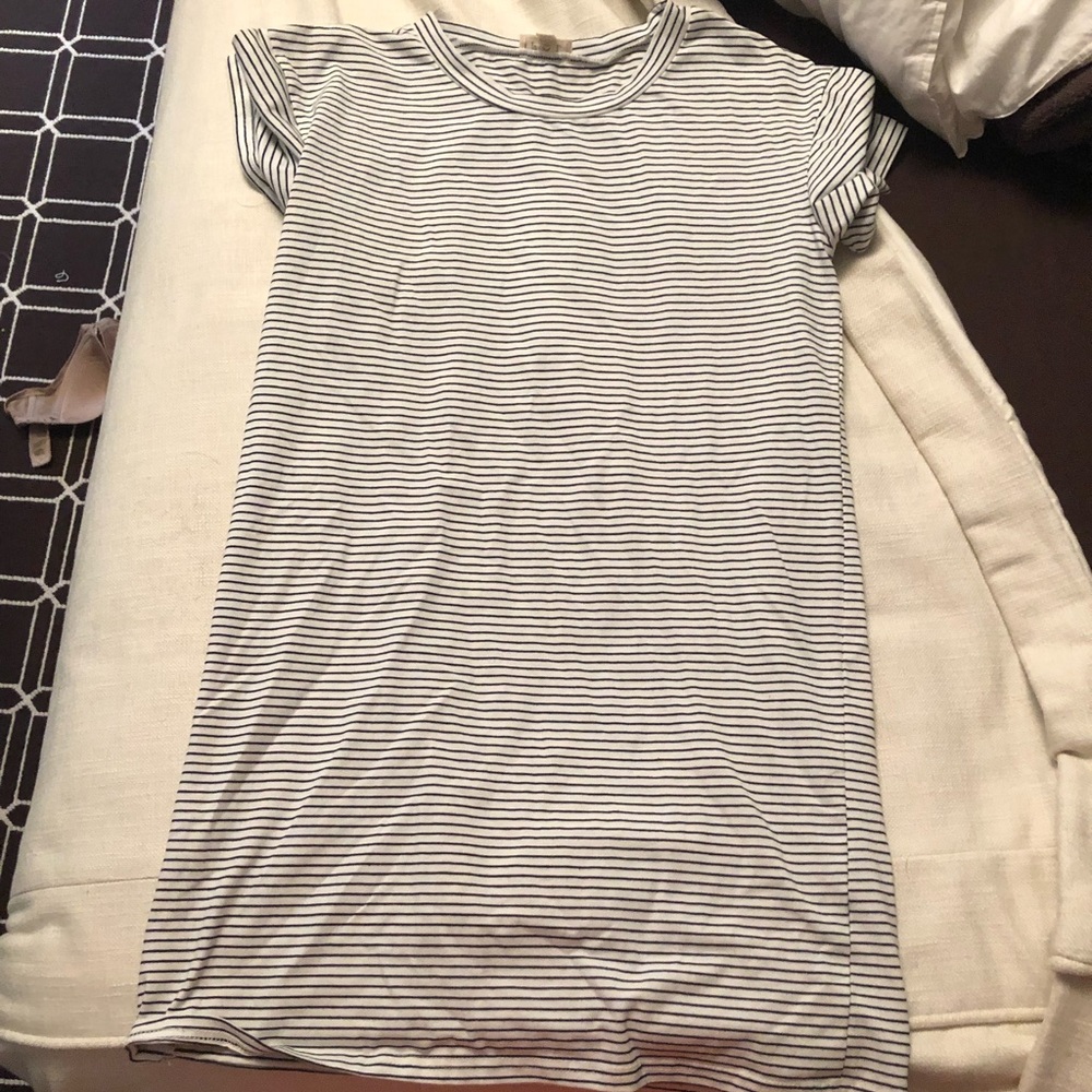 Blue and white T-shirt dress